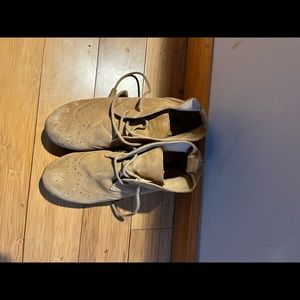 Beige suede boots